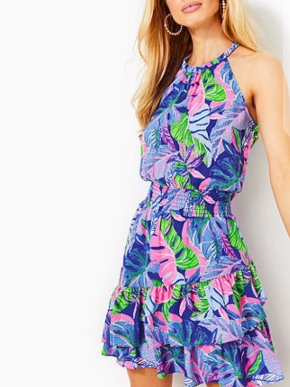 Lilly Pulitzer Pamelyn Lileeze Dress In Blue Grotto Beleaf In Yourself